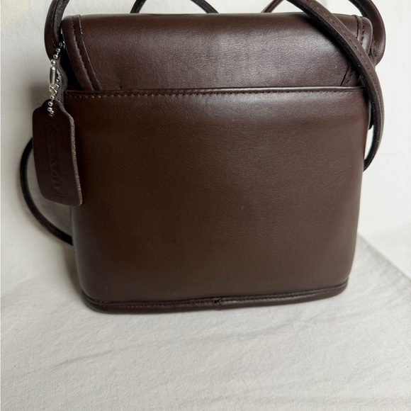 Coach Tango Flap Dark Brown Leather Crossbody Bag Hangtag Silver Hardware 1998 - Picture 9 of 16